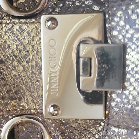 Gold Jimmy Choo python bag - Picture 2 of 6